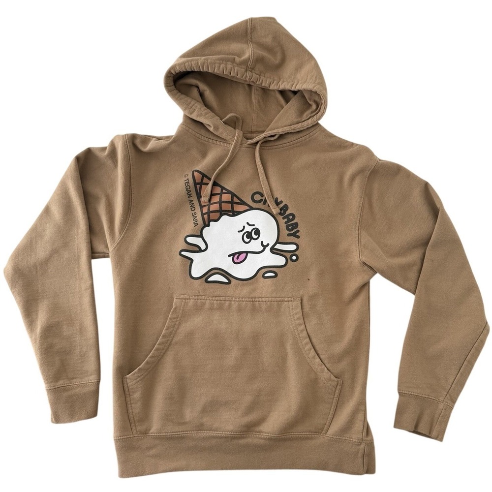 Tegan and Sara Tour Merch Hoodie S Crybaby Ice Cream Cone Indie Band Sweatshirt